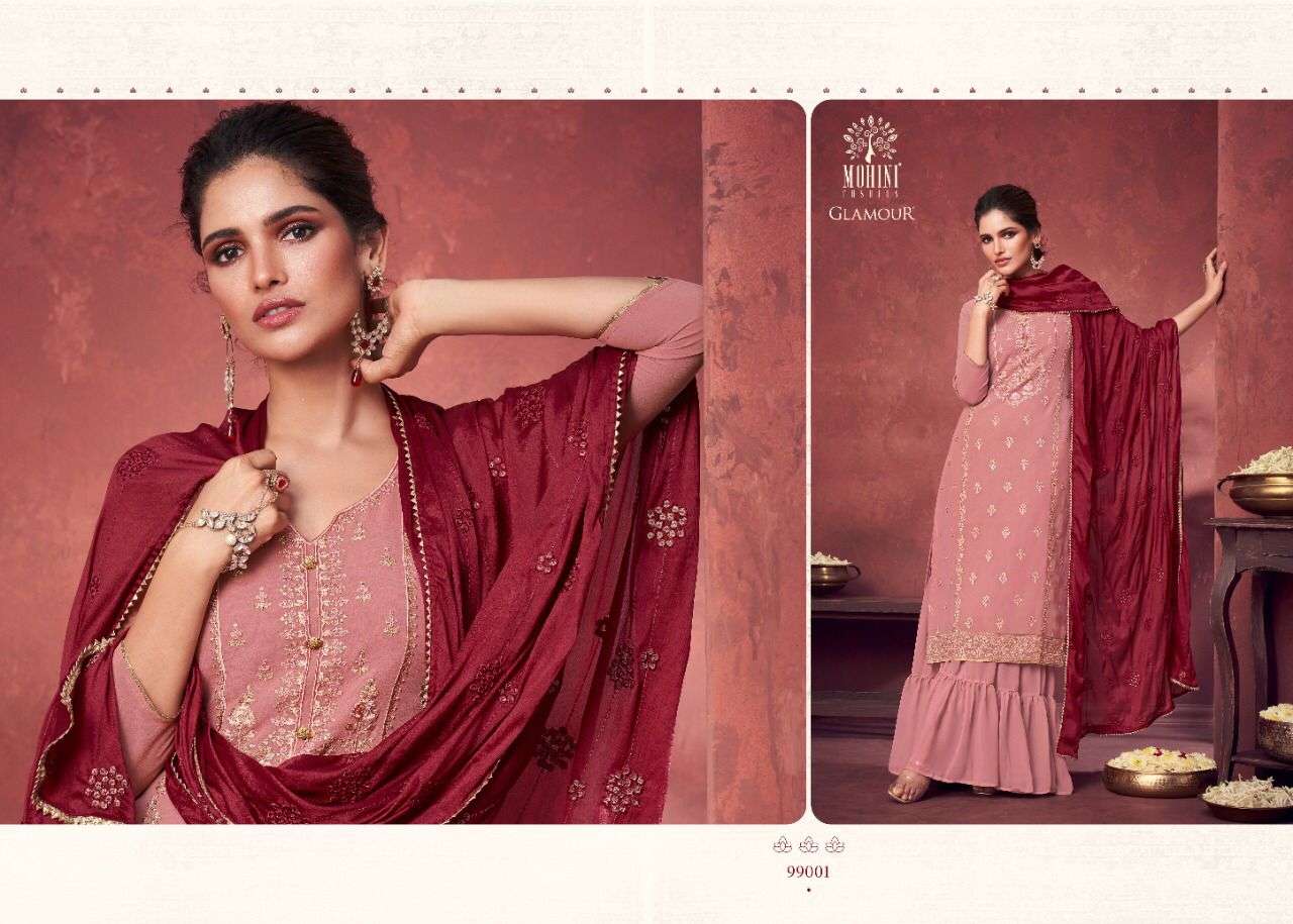 GLAMOUR VOL-99 NX BY MOHINI FASHION DESIGNER FESTIVE SHARARA SUITS COLLECTION BEAUTIFUL STYLISH FANCY COLORFUL PARTY WEAR & OCCASIONAL WEAR GEORGETTE EMBROIDERED DRESSES AT WHOLESALE PRICE