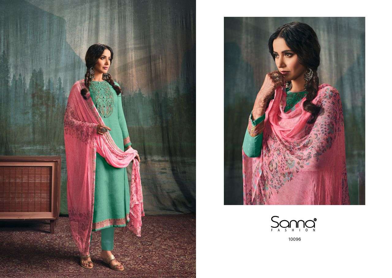 ELISA BY SANNA FASHION 10089 TO 10098 SERIES BEAUTIFUL STYLISH SUITS FANCY COLORFUL CASUAL WEAR & ETHNIC WEAR & READY TO WEAR PURE PASHMINA PRINT DRESSES AT WHOLESALE PRICE