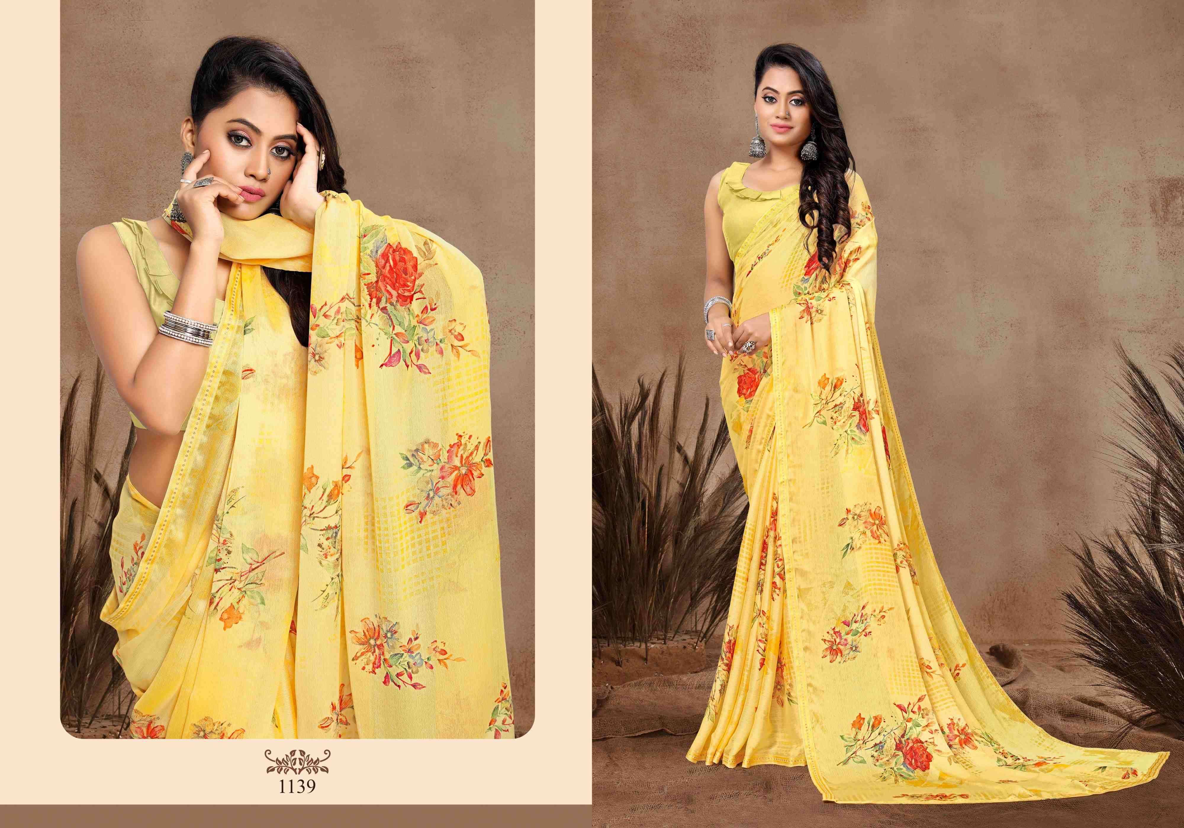 KASHMIRA BY BARGAD INDIAN TRADITIONAL WEAR COLLECTION BEAUTIFUL STYLISH FANCY COLORFUL PARTY WEAR & OCCASIONAL WEAR CHIFFON SAREES AT WHOLESALE PRICE