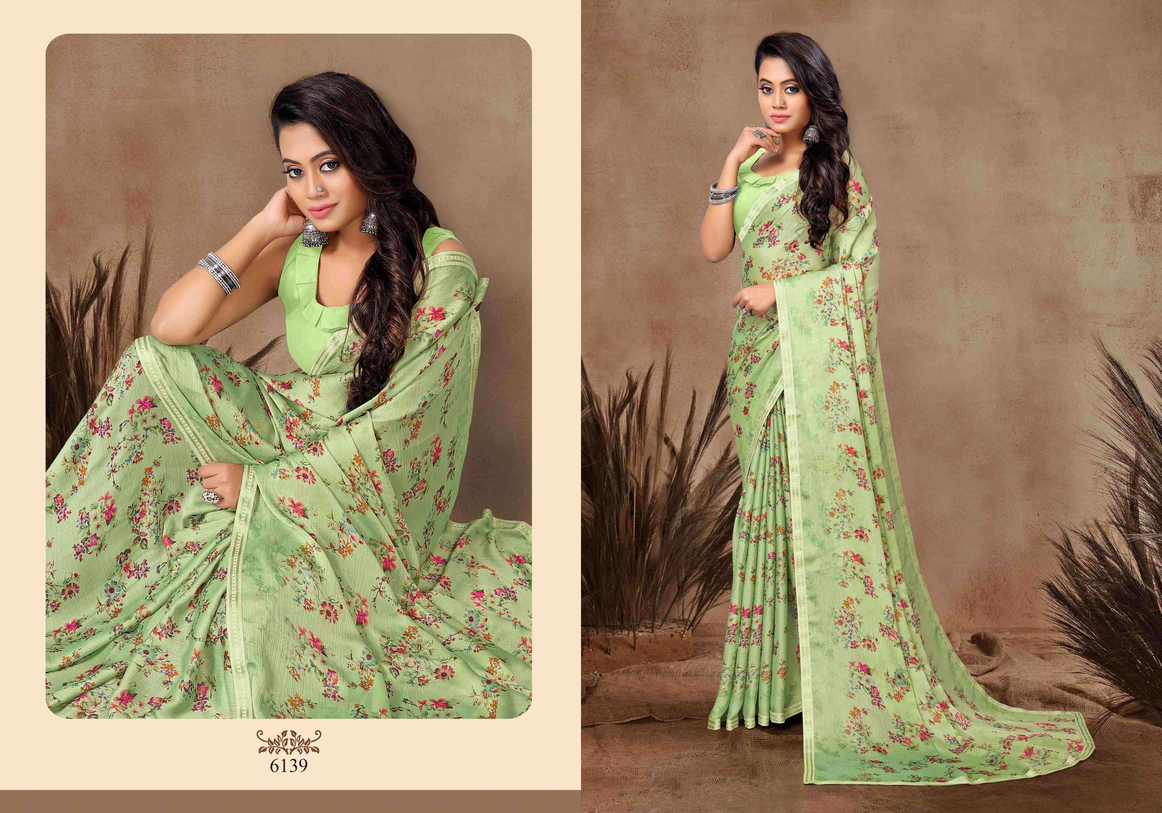 KASHMIRA BY BARGAD INDIAN TRADITIONAL WEAR COLLECTION BEAUTIFUL STYLISH FANCY COLORFUL PARTY WEAR & OCCASIONAL WEAR CHIFFON SAREES AT WHOLESALE PRICE