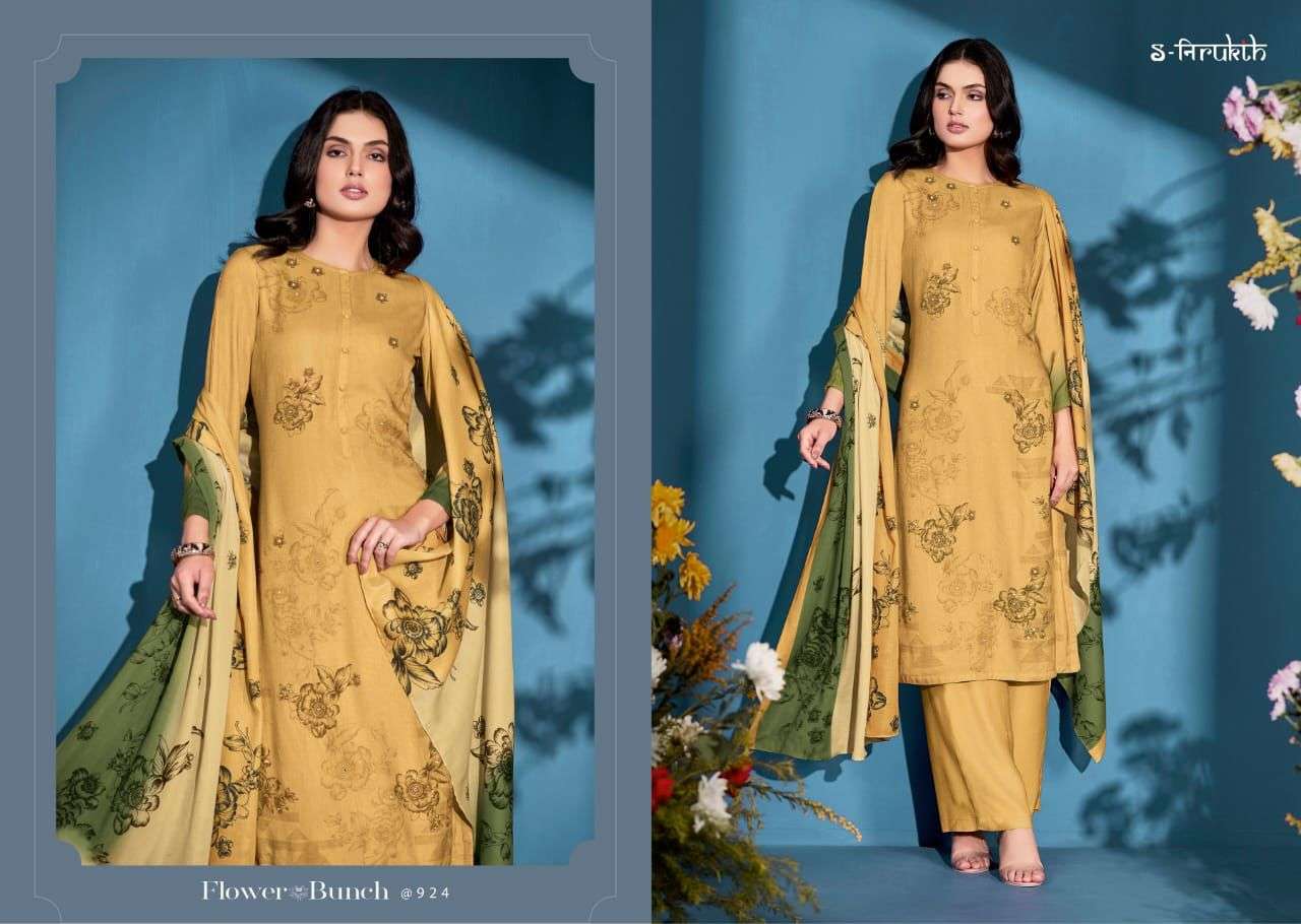 FLOWR BUNCH BY S-NIRUKTH BEAUTIFUL STYLISH SUITS FANCY COLORFUL CASUAL WEAR & ETHNIC WEAR & READY TO WEAR PASHMINA TWILL PRINTED DRESSES AT WHOLESALE PRICE