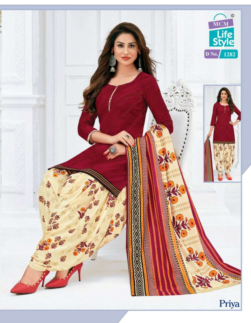 PRIYA VOL-12 NX BY MCM LIFESTYLE BEAUTIFUL SUITS COLORFUL STYLISH FANCY CASUAL WEAR & ETHNIC WEAR COTTON DRESSES AT WHOLESALE PRICE