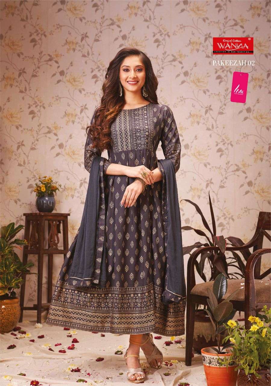 PAKEEZAH BY WANNA 01 TO 07 SERIES BEAUTIFUL STYLISH FANCY COLORFUL CASUAL WEAR & ETHNIC WEAR RAYON SLUB GOWNS WITH DUPATTA AT WHOLESALE PRICE