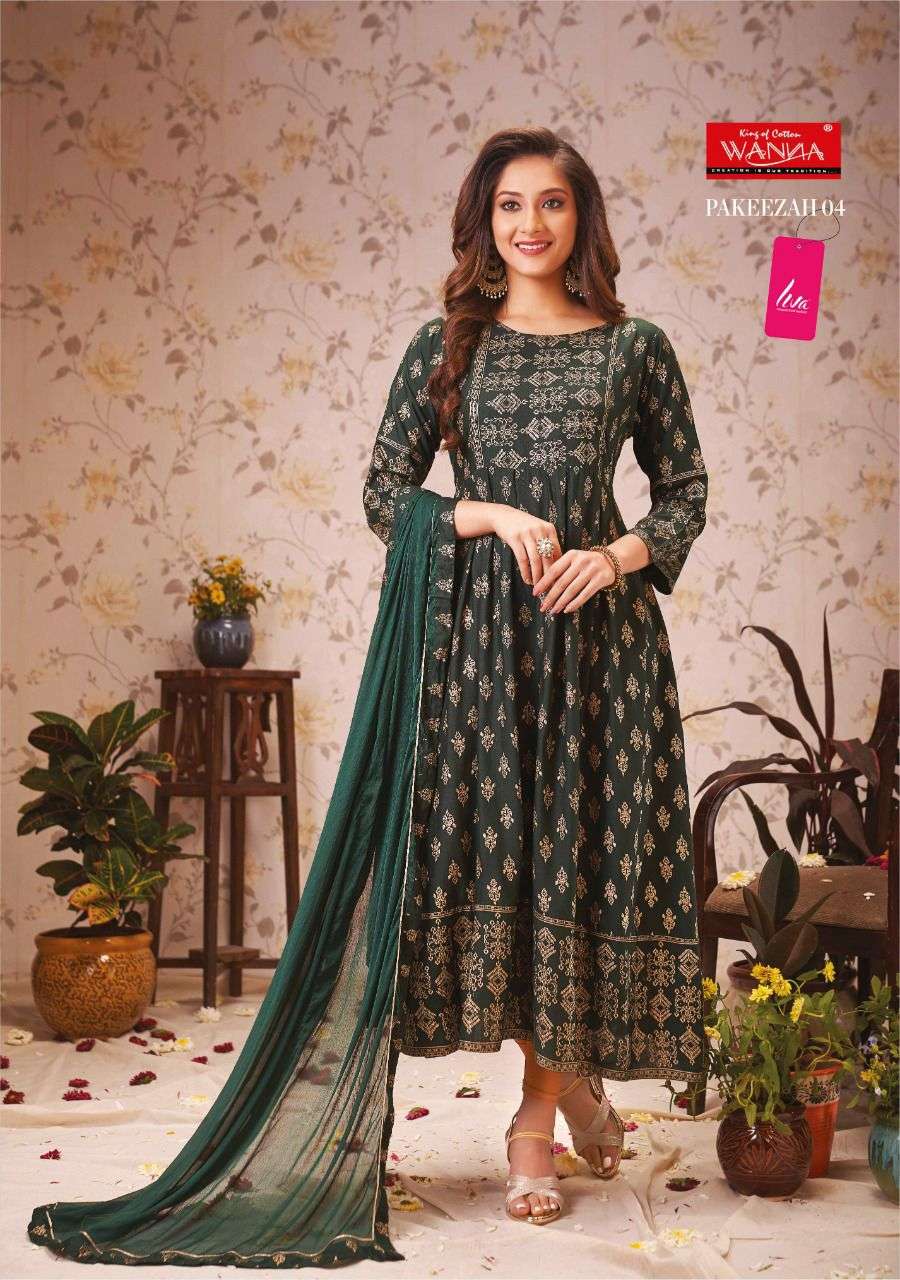 PAKEEZAH BY WANNA 01 TO 07 SERIES BEAUTIFUL STYLISH FANCY COLORFUL CASUAL WEAR & ETHNIC WEAR RAYON SLUB GOWNS WITH DUPATTA AT WHOLESALE PRICE