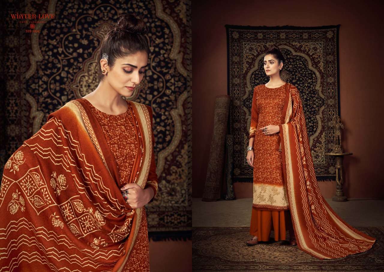 Winter Love 359 Series By Zulfat 359-001 To 359-010 Series Beautiful Festive Suits Stylish Fancy Colorful Casual Wear & Ethnic Wear Pure Pashmina Print Dresses At Wholesale Price