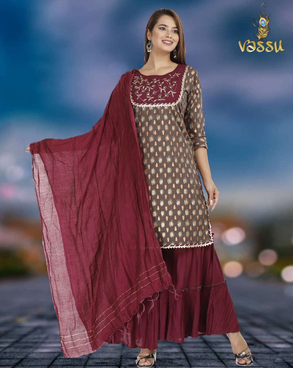 WEDDING BY VASSU 101 TO 104 SERIES BEAUTIFUL SUITS COLORFUL STYLISH FANCY CASUAL WEAR & ETHNIC WEAR PURE COTTON DRESSES AT WHOLESALE PRICE