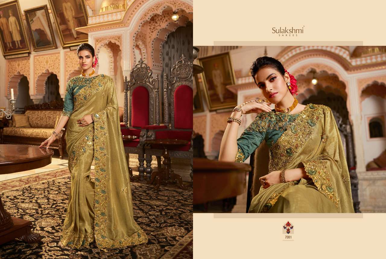 RIVAZ BY SULAKSHMI 7001 TO 7012 SERIES INDIAN TRADITIONAL WEAR COLLECTION BEAUTIFUL STYLISH FANCY COLORFUL PARTY WEAR & OCCASIONAL WEAR FANCY SAREES AT WHOLESALE PRICE