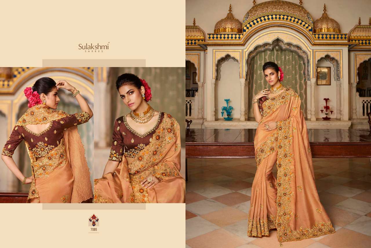 RIVAZ BY SULAKSHMI 7001 TO 7012 SERIES INDIAN TRADITIONAL WEAR COLLECTION BEAUTIFUL STYLISH FANCY COLORFUL PARTY WEAR & OCCASIONAL WEAR FANCY SAREES AT WHOLESALE PRICE