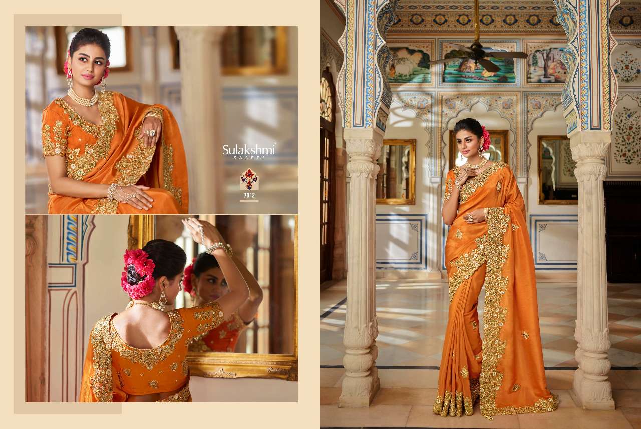 RIVAZ BY SULAKSHMI 7001 TO 7012 SERIES INDIAN TRADITIONAL WEAR COLLECTION BEAUTIFUL STYLISH FANCY COLORFUL PARTY WEAR & OCCASIONAL WEAR FANCY SAREES AT WHOLESALE PRICE