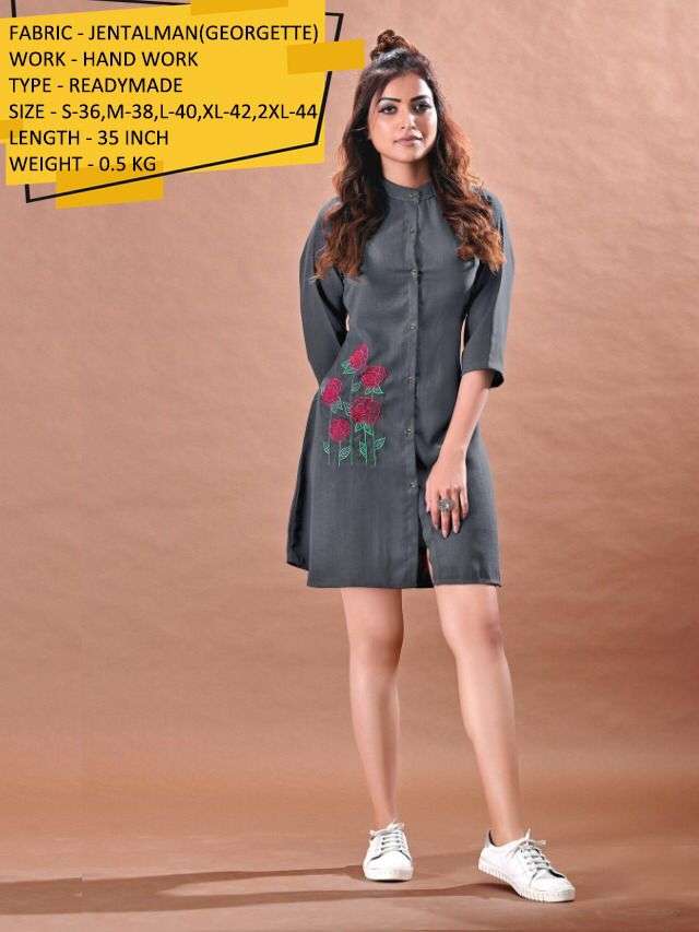 VD-068-118 BY KAAMIRI 01 TO 08 SERIES BEAUTIFUL COLOURFUL STYLISH DESIGNER PRINTED CASUAL WEAR READY TO WEAR GEORGETTE TUNIC AT WHOLESALE PRICE