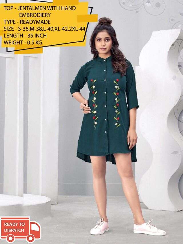 VD-068-118 BY KAAMIRI 01 TO 08 SERIES BEAUTIFUL COLOURFUL STYLISH DESIGNER PRINTED CASUAL WEAR READY TO WEAR GEORGETTE TUNIC AT WHOLESALE PRICE