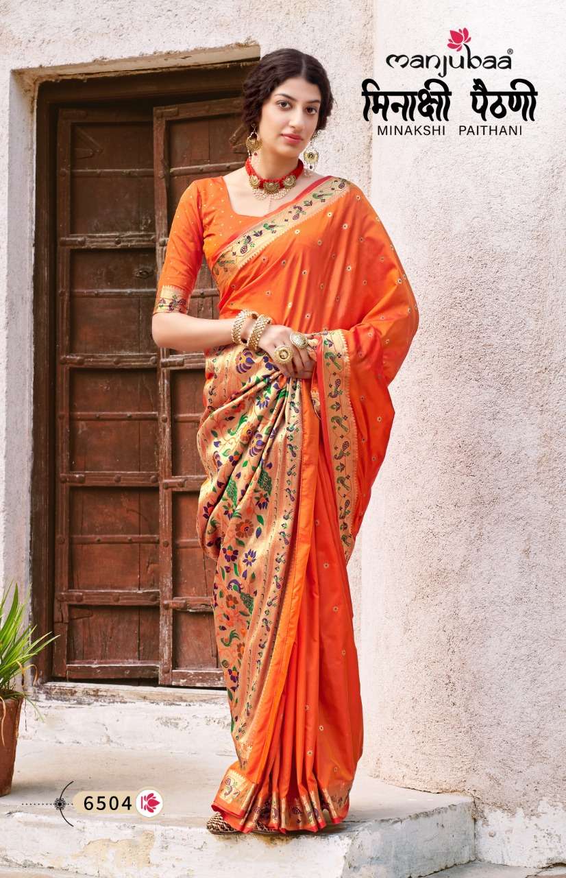 MINAKSHI PAITHANI BY MANJUBAA CLOTHING 6501 TO 6506 SERIES INDIAN TRADITIONAL WEAR COLLECTION BEAUTIFUL STYLISH FANCY COLORFUL PARTY WEAR & OCCASIONAL WEAR SILK SAREES AT WHOLESALE PRICE