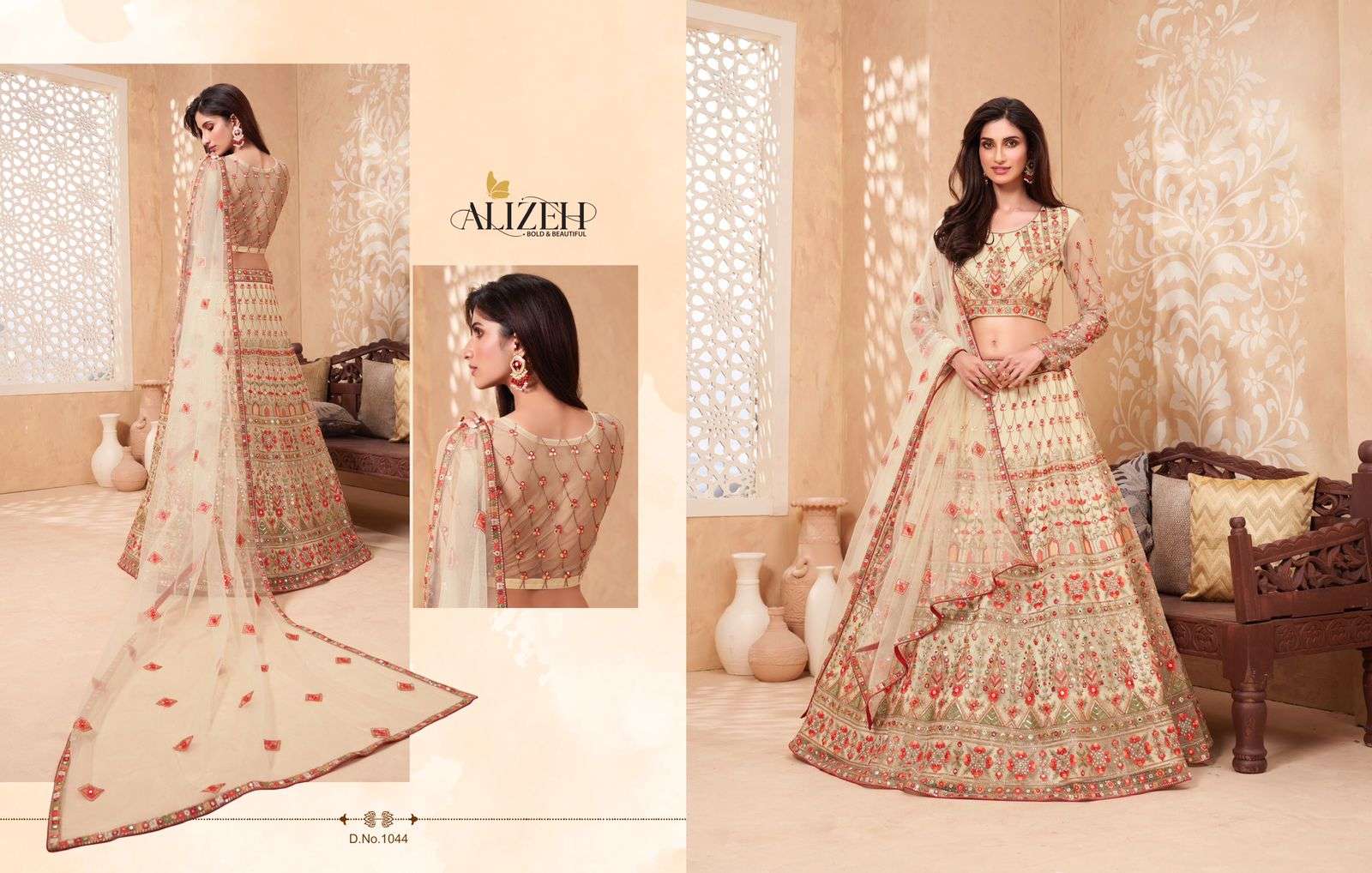 SPARKLE VOL-2 BY ALIZEH 1039 TO 1046 SERIES DESIGNER BEAUTIFUL NAVRATRI COLLECTION OCCASIONAL WEAR & PARTY WEAR NET/SILK LEHENGAS AT WHOLESALE PRICE