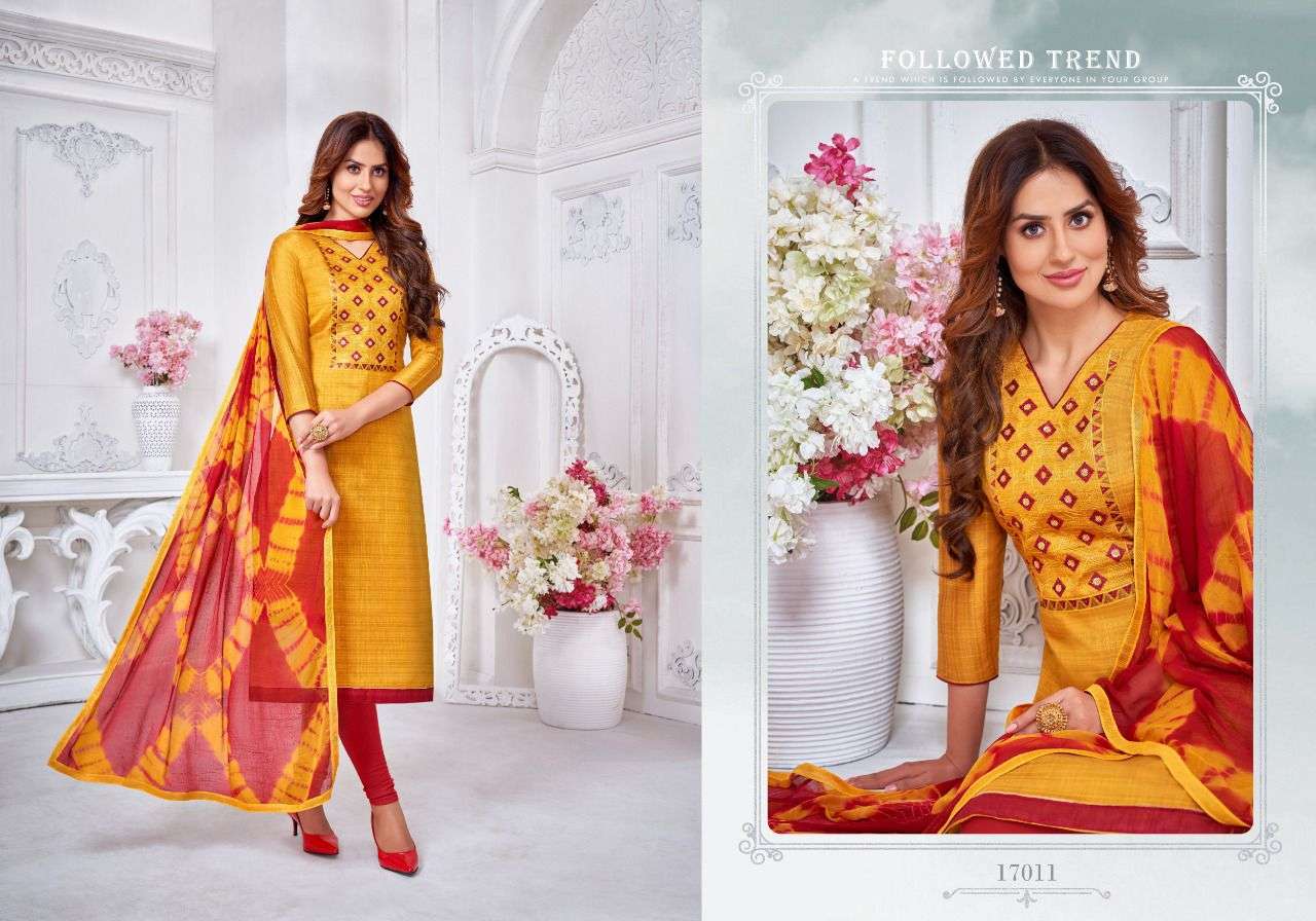 AUTOGRAPH VOL-17 BY SHAGUN LIFESTYLE 17001 TO 17012 SERIES BEAUTIFUL STYLISH SHARARA SUITS FANCY COLORFUL CASUAL WEAR & ETHNIC WEAR & READY TO WEAR SLUB WITH WORK DRESSES AT WHOLESALE PRICE