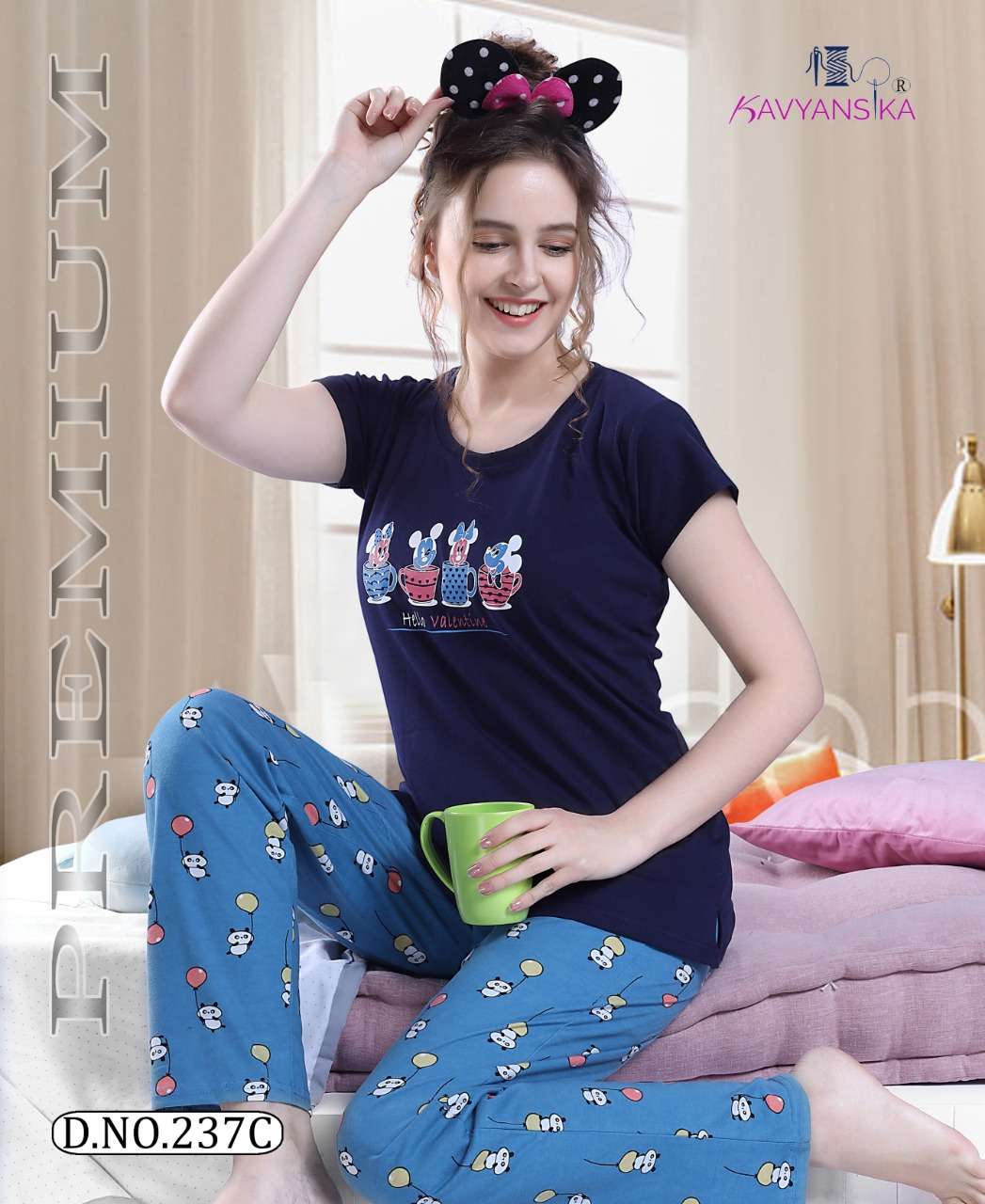 FULL PYJAMA VOL-237 BY KAVYANSHIKA 237-A TO 237-F BEAUTIFUL STYLISH FANCY COLORFUL CASUAL WEAR & ETHNIC WEAR COTTON HOSIERY NIGHT SUITS AT WHOLESALE PRICE