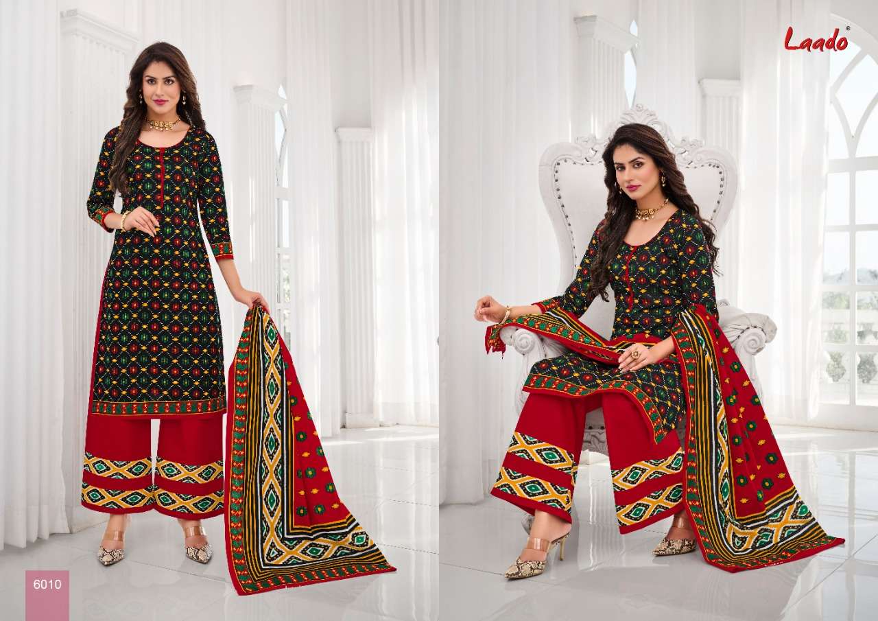 LAADO VOL-60 BY LAADO 6001 TO 6020 SERIES BEAUTIFUL SUITS STYLISH FANCY COLORFUL PARTY WEAR & OCCASIONAL WEAR PURE COTTON PRINTED DRESSES AT WHOLESALE PRICE