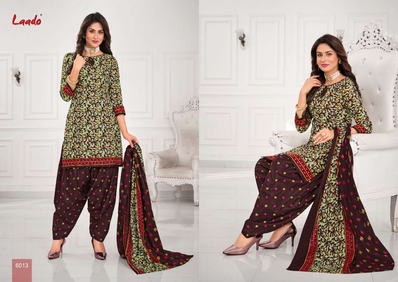 LAADO VOL-60 BY LAADO 6001 TO 6020 SERIES BEAUTIFUL SUITS STYLISH FANCY COLORFUL PARTY WEAR & OCCASIONAL WEAR PURE COTTON PRINTED DRESSES AT WHOLESALE PRICE