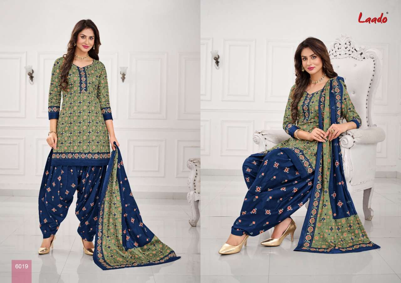 LAADO VOL-60 BY LAADO 6001 TO 6020 SERIES BEAUTIFUL SUITS STYLISH FANCY COLORFUL PARTY WEAR & OCCASIONAL WEAR PURE COTTON PRINTED DRESSES AT WHOLESALE PRICE