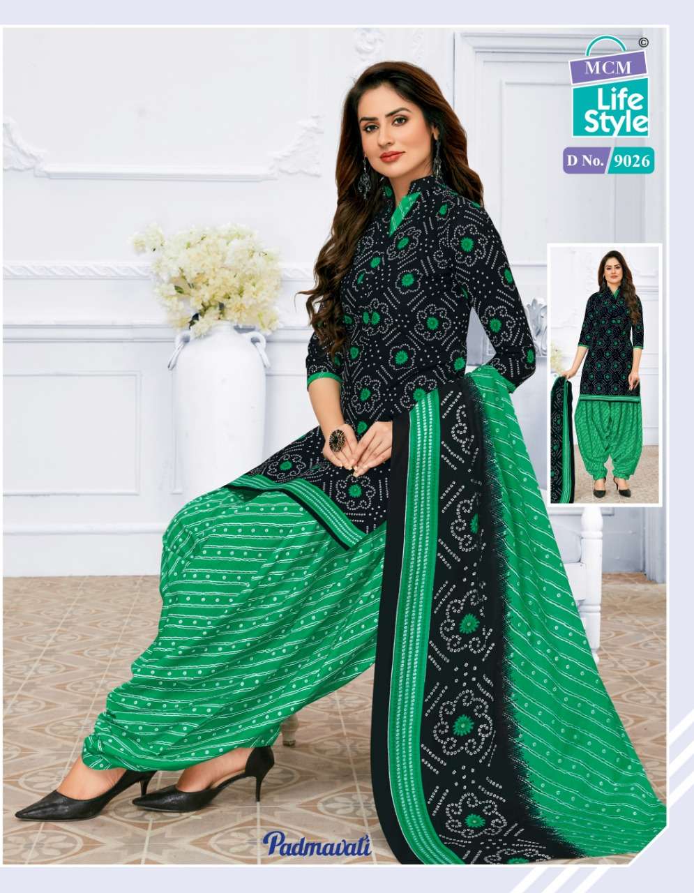 PADMAWATI VOL-2 BY MCM LIFESTYLE 9018 TO 9032 SERIES BEAUTIFUL SUITS COLORFUL STYLISH FANCY CASUAL WEAR & ETHNIC WEAR BANDHANI PRINT DRESSES AT WHOLESALE PRICE