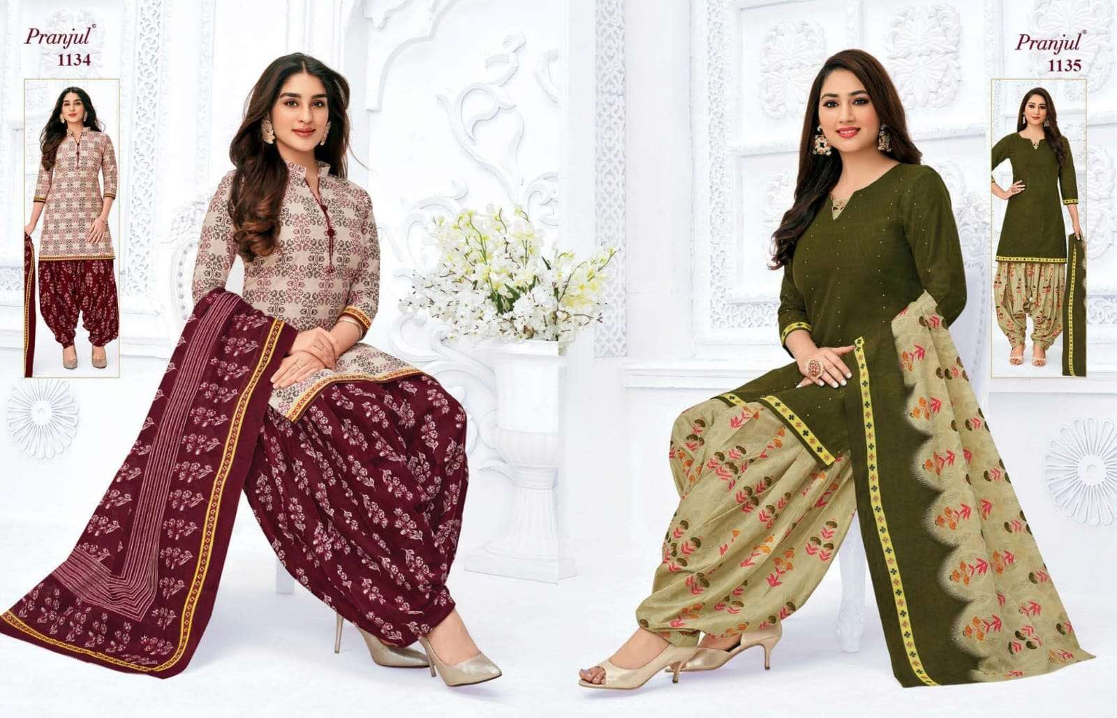 PRIYANKA VOL-11 BY PRANJUL 1101 TO 1136 SERIES BEAUTIFUL SUITS STYLISH FANCY COLORFUL CASUAL WEAR & ETHNIC WEAR PURE COTTON PRINTED DRESSES AT WHOLESALE PRICE