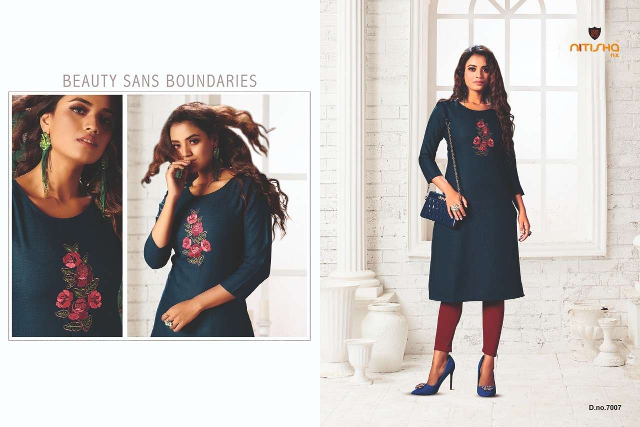 VIVA VOL-7 BY NITISHA NX 7001 TO 7010 SERIES DESIGNER STYLISH FANCY COLORFUL BEAUTIFUL PARTY WEAR & ETHNIC WEAR COLLECTION HEAVY SOFT COTTON EMBROIDERY KURTIS AT WHOLESALE PRICE