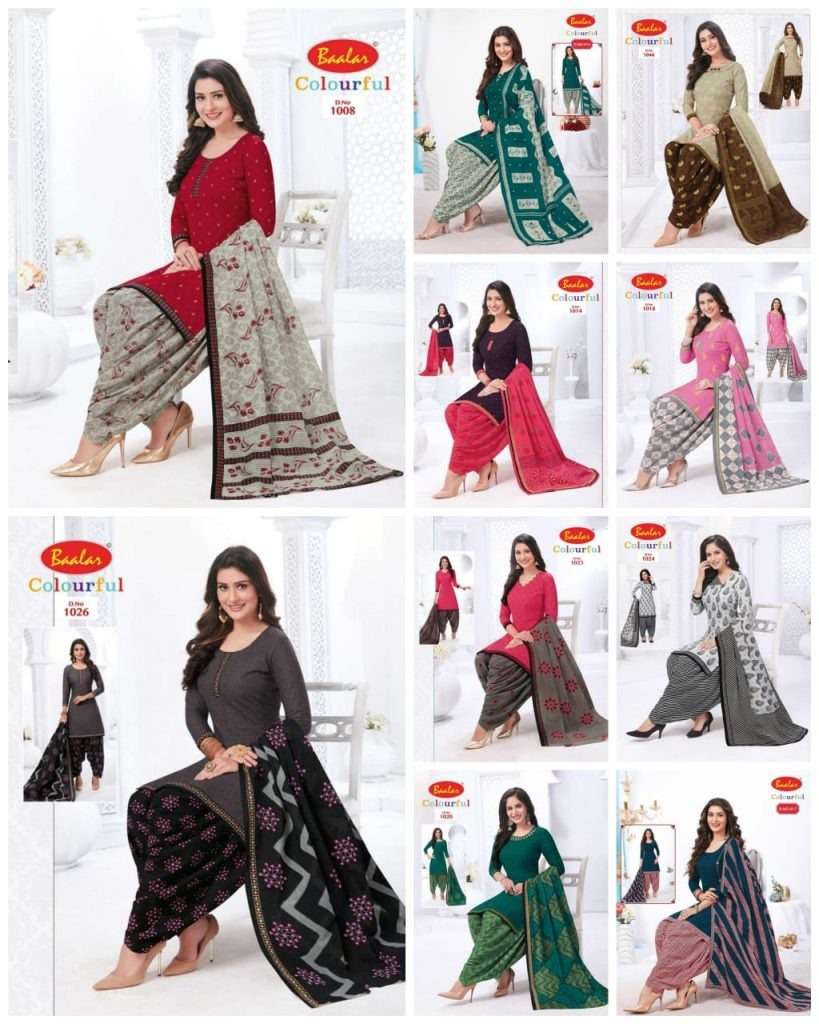 COLOURFUL VOL-10 REMIX BY BAALAR BEAUTIFUL STYLISH SUITS FANCY COLORFUL CASUAL WEAR & ETHNIC WEAR & READY TO WEAR PURE COTTON DRESSES AT WHOLESALE PRICE
