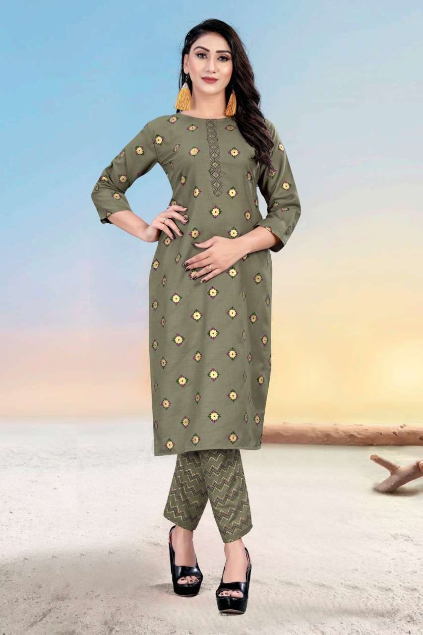 VD-055-176 BY KAAMIRI 01 TO 03 SERIES FANCY BEAUTIFUL COLORFUL CASUAL WEAR & ETHNIC WEAR COTTON KURTIS WITH BOTTOM AT WHOLESALE PRICE