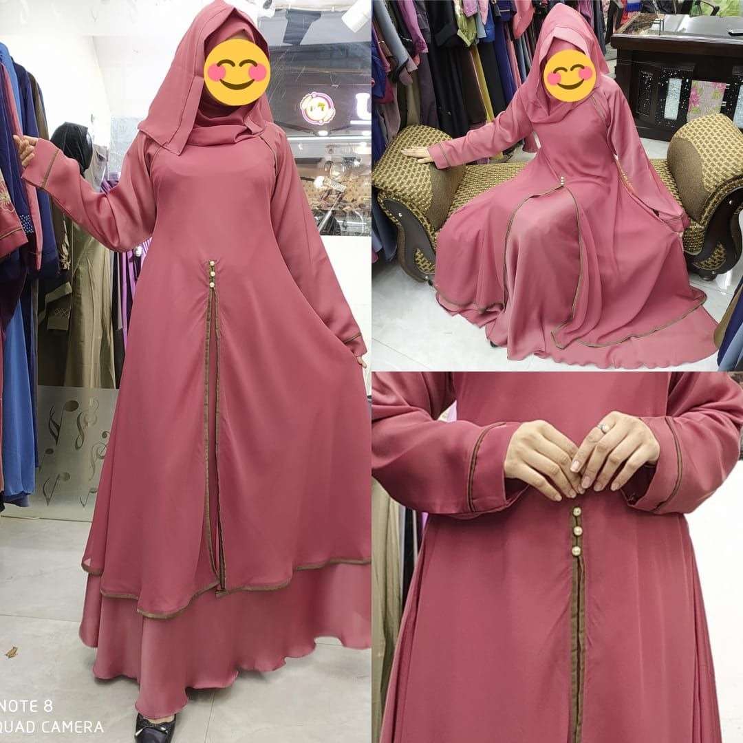 DOUBLE LAYER SLIT 3 BUTTON BY FASHID WHOLESALE 01 TO 10 SERIES BEAUTIFUL STYLISH FANCY COLORFUL CASUAL WEAR & ETHNIC WEAR FANCY BURQA AT WHOLESALE PRICE