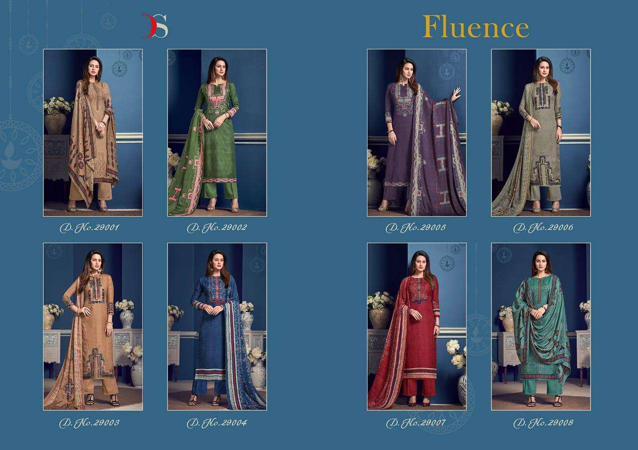 FLUENCE BY DEEPSY SUITS 29001 TO 29008 SERIES PAKISTANI SUITS BEAUTIFUL STYLISH FANCY COLORFUL DESIGNER PARTY WEAR & ETHNIC WEAR PURE PASHMINA DRESSES AT WHOLESALE PRICE