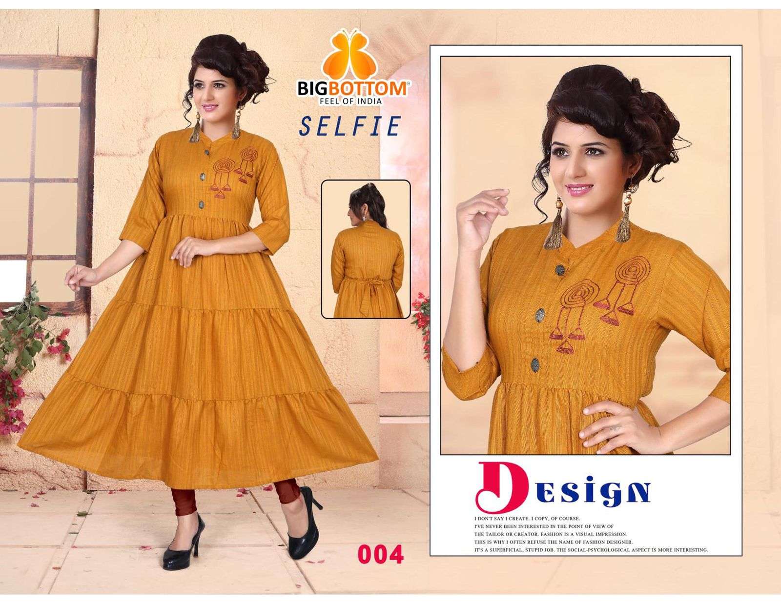 SELFIE BY BIG BOTTOM 001 TO 006 SERIES BEAUTIFUL STYLISH FANCY COLORFUL CASUAL WEAR & ETHNIC WEAR RAYON WITH WORK GOWNS AT WHOLESALE PRICE