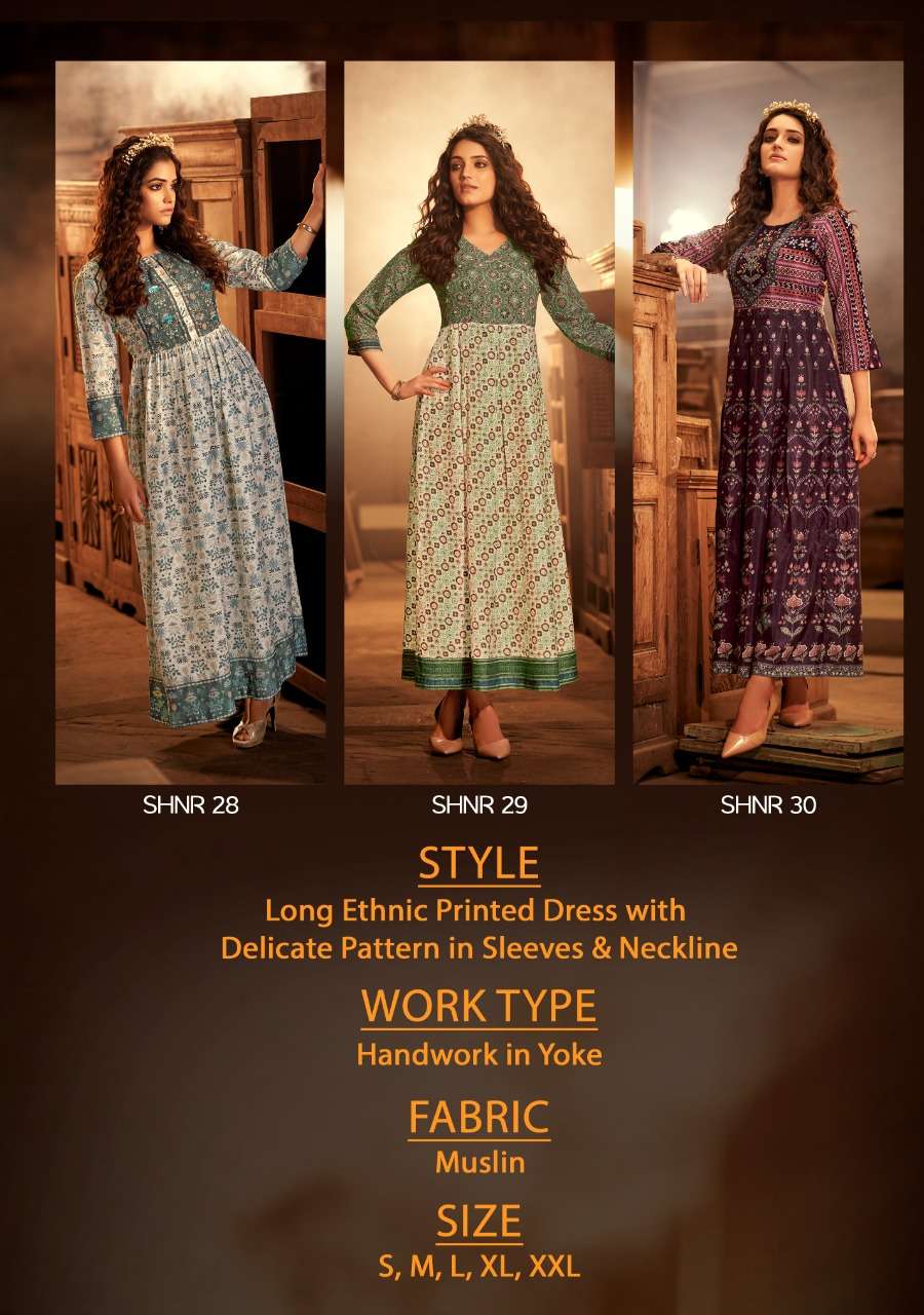 NOOR COLLECTION BY SHICHI 25 TO 30 SERIES BEAUTIFUL STYLISH FANCY COLORFUL CASUAL WEAR & ETHNIC WEAR MUSLIN DIGITAL PRINT GOWNS AT WHOLESALE PRICE