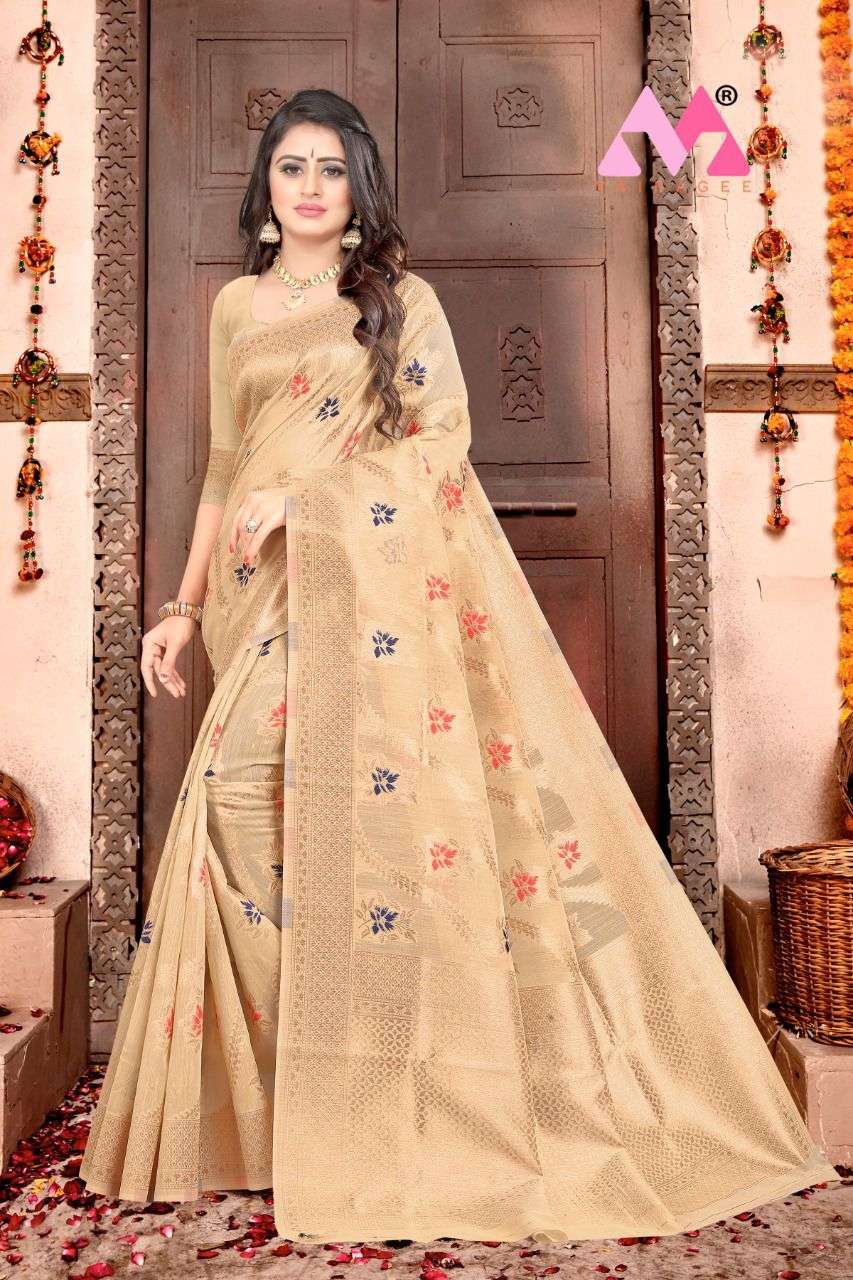 RAJA BY VAIRAGEE 101 TO 106 SERIES INDIAN TRADITIONAL WEAR COLLECTION BEAUTIFUL STYLISH FANCY COLORFUL PARTY WEAR & OCCASIONAL WEAR CHANDERI COTTON SAREES AT WHOLESALE PRICE