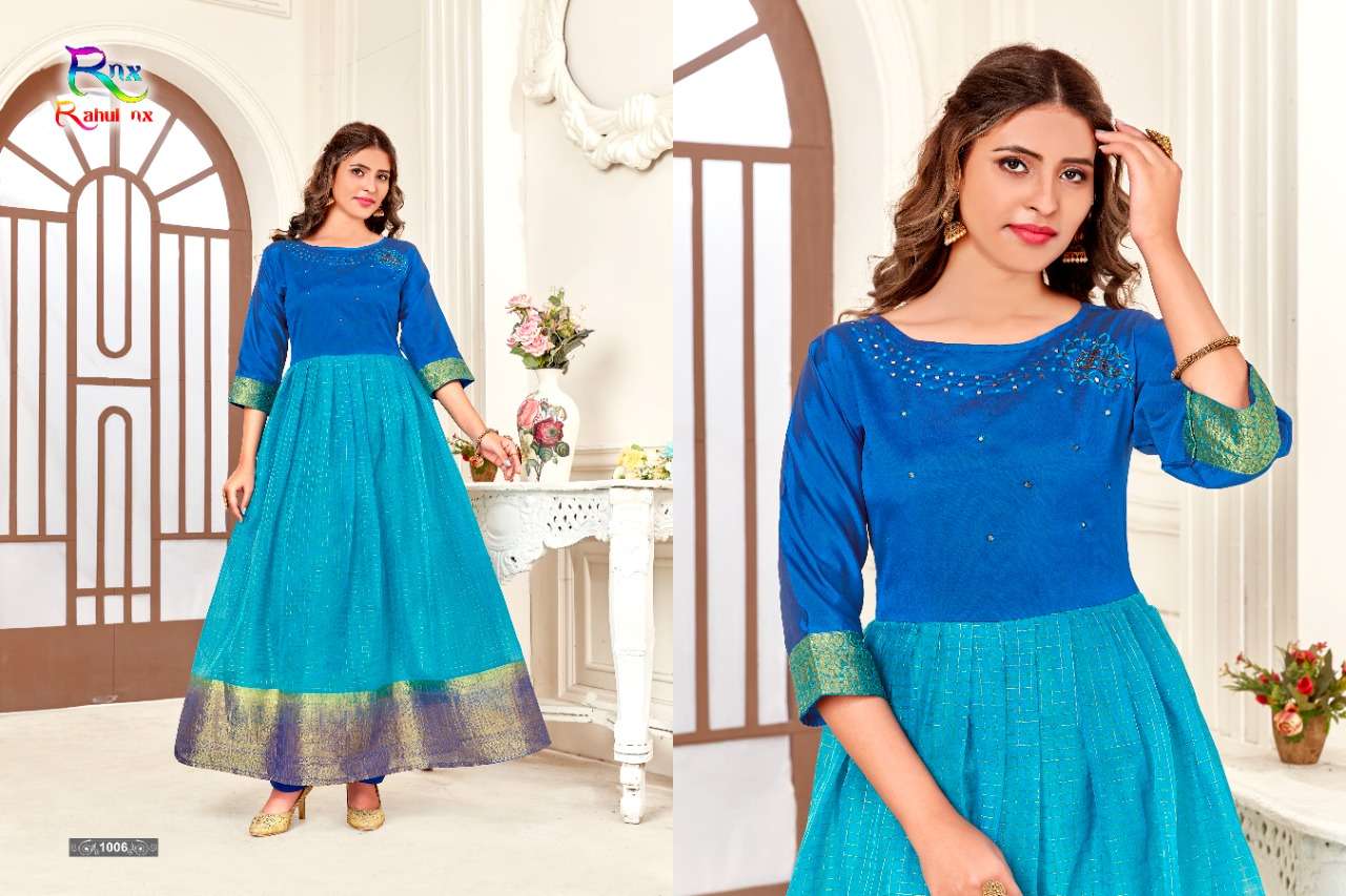 HOOR BY RAHUL NX 1001 TO 1008 SERIES BEAUTIFUL STYLISH FANCY COLORFUL CASUAL WEAR & ETHNIC WEAR PURE ORGANZA GOWNS AT WHOLESALE PRICE