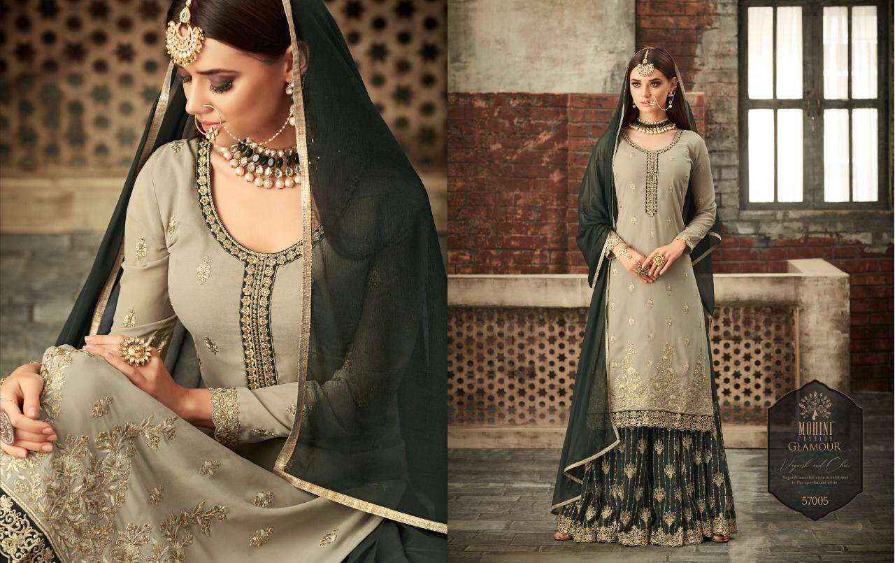 GLAMOUR VOL-57 HIT DESIGNS BY MOHINI FASHION DESIGNER FESTIVE SHARARA SUITS COLLECTION BEAUTIFUL STYLISH FANCY COLORFUL PARTY WEAR & OCCASIONAL WEAR GEORGETTE EMBROIDERED DRESSES AT WHOLESALE PRICE