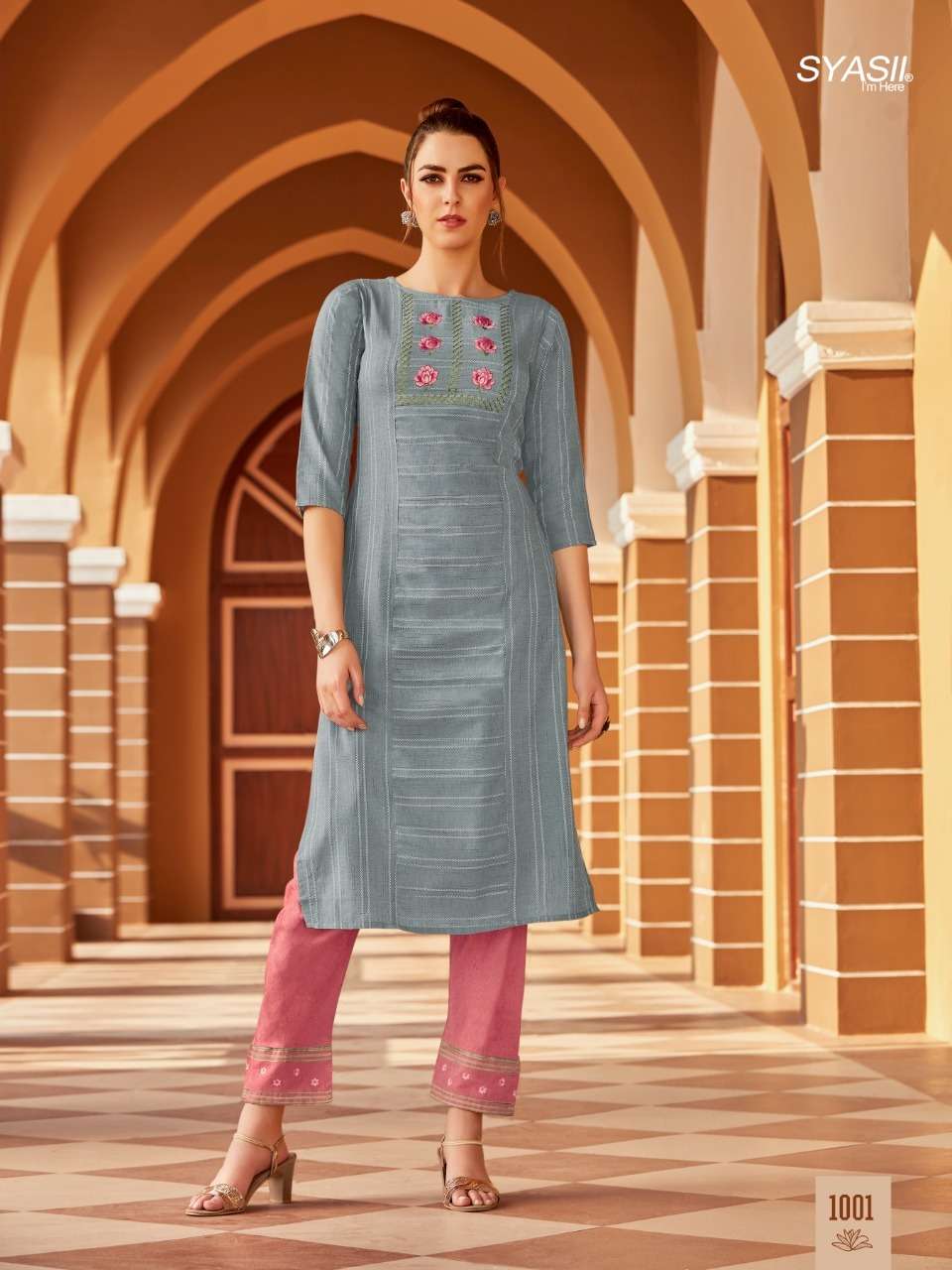 MATIC BY SYASII 1001 TO 1006 SERIES DESIGNER STYLISH FANCY COLORFUL BEAUTIFUL PARTY WEAR & ETHNIC WEAR COLLECTION PURE COTTON EMBROIDERY KURTIS AT WHOLESALE PRICE