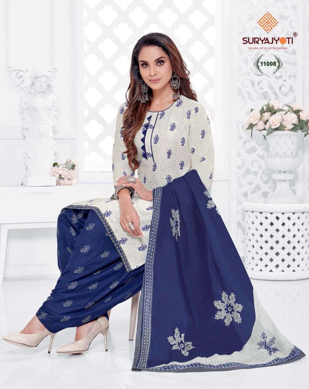 SUI DHAGA VOL-11 BY SURYAJYOTI 11001 TO 11030 SERIES BEAUTIFUL PATIYALA SUITS STYLISH FANCY COLORFUL PARTY WEAR & OCCASIONAL WEAR COTTON PRINT DRESSES AT WHOLESALE PRICE