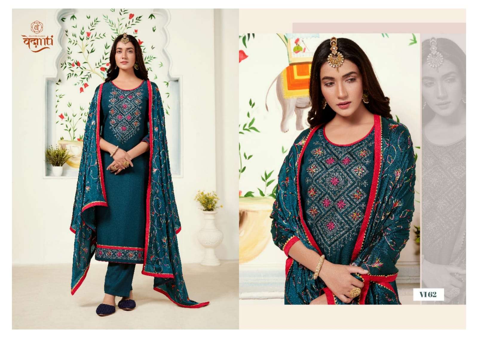 TANUJA BY VEDANTI 61 TO 64 SERIES BEAUTIFUL SUITS COLORFUL STYLISH FANCY CASUAL WEAR & ETHNIC WEAR HEAVY PARAMPARA SILK DRESSES AT WHOLESALE PRICE