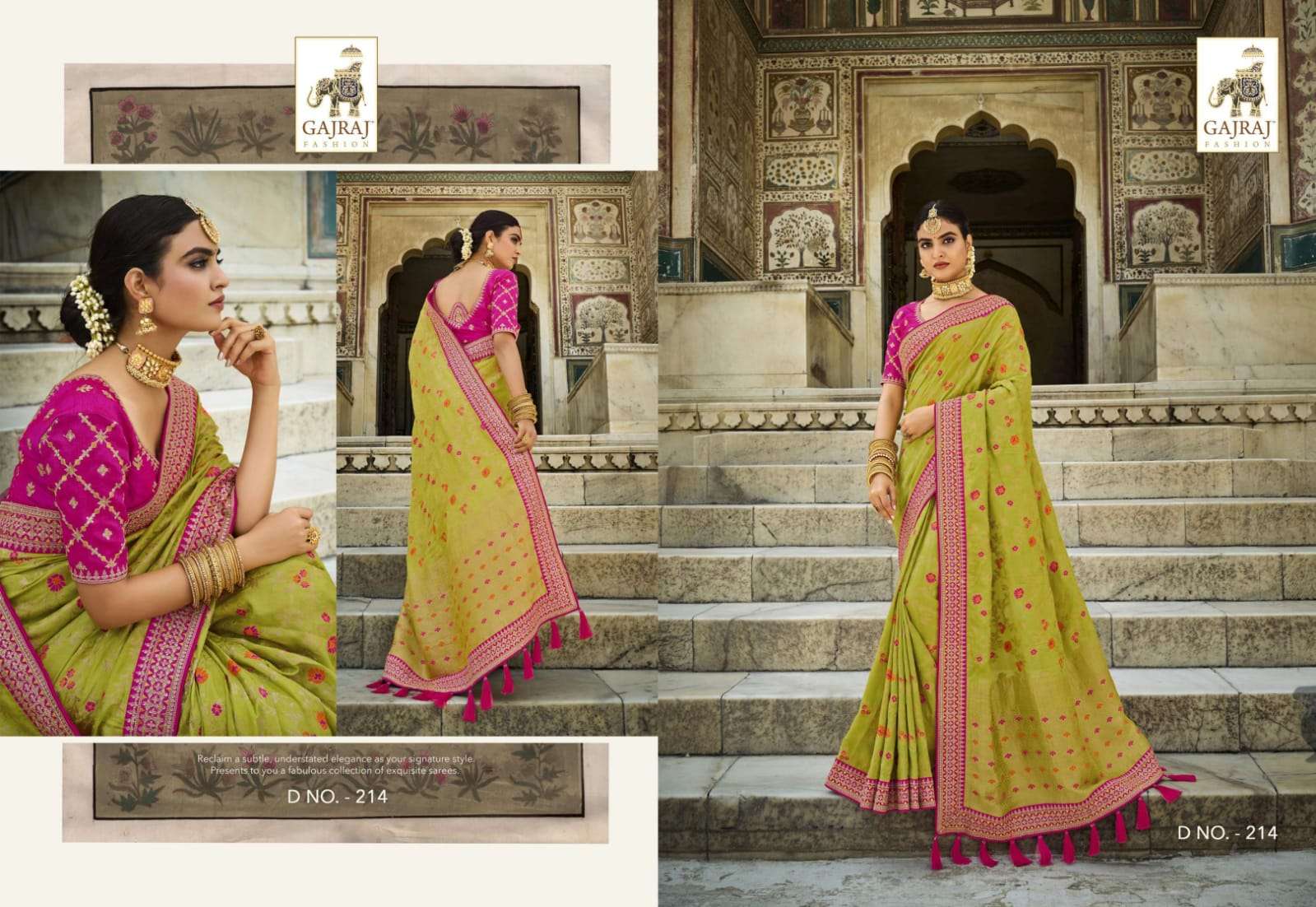 GAJRAJ 207 SERIES BY GAJRAJ FASHION 207 TO 218 SERIES INDIAN TRADITIONAL WEAR COLLECTION BEAUTIFUL STYLISH FANCY COLORFUL PARTY WEAR & OCCASIONAL WEAR SILK SAREES AT WHOLESALE PRICE