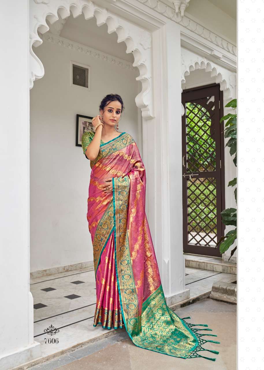 Aspen By Rajyog 7601 To 7606 Series Indian Traditional Wear Collection Beautiful Stylish Fancy Colorful Party Wear & Occasional Wear Soft Tissue Silk Sarees At Wholesale Price