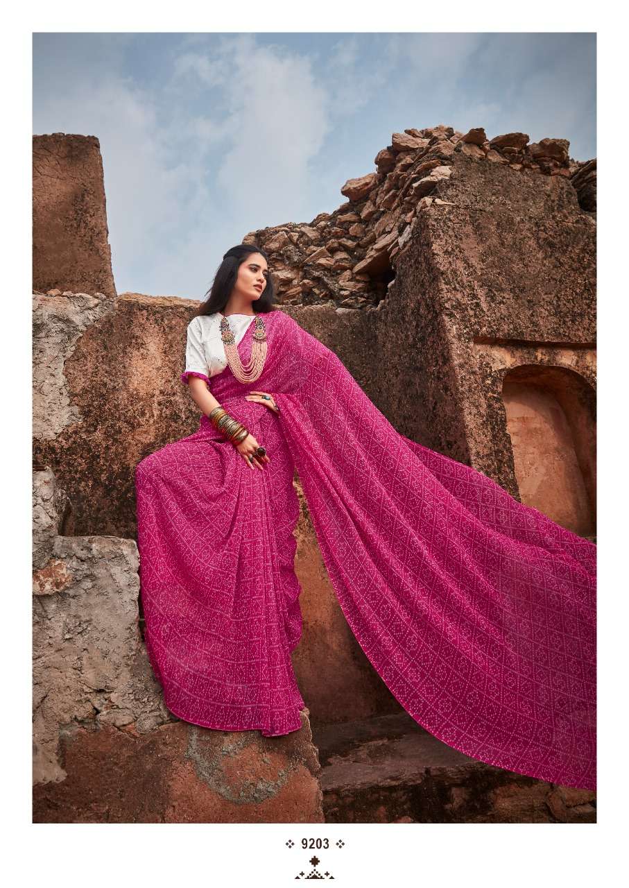 SAHELI BY KASHVI CREATION 9201 TO 9210 SERIES INDIAN TRADITIONAL WEAR COLLECTION BEAUTIFUL STYLISH FANCY COLORFUL PARTY WEAR & OCCASIONAL WEAR CRUSH GEORGETTE SAREES AT WHOLESALE PRICE