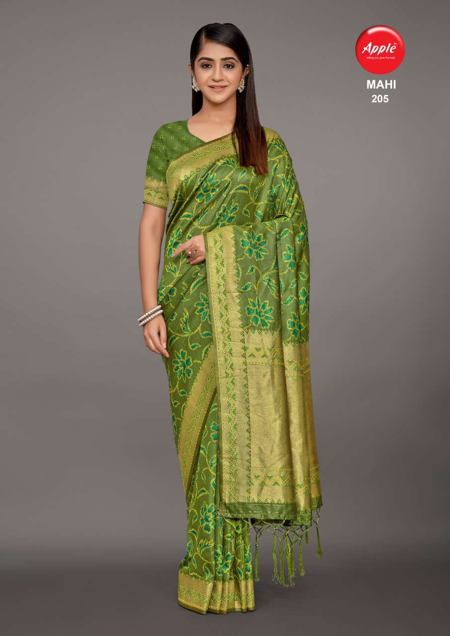 MAHI VOL-2 BY APPLE 201 TO 208 SERIES INDIAN TRADITIONAL WEAR COLLECTION BEAUTIFUL STYLISH FANCY COLORFUL PARTY WEAR & OCCASIONAL WEAR PURE DOLA SILK SAREES AT WHOLESALE PRICE