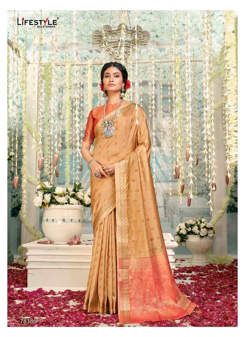 SAKHIYAN BY LIFESTYLE 78381 TO 78386 SERIES INDIAN TRADITIONAL WEAR COLLECTION BEAUTIFUL STYLISH FANCY COLORFUL PARTY WEAR & OCCASIONAL WEAR KATAN SILK SAREES AT WHOLESALE PRICE