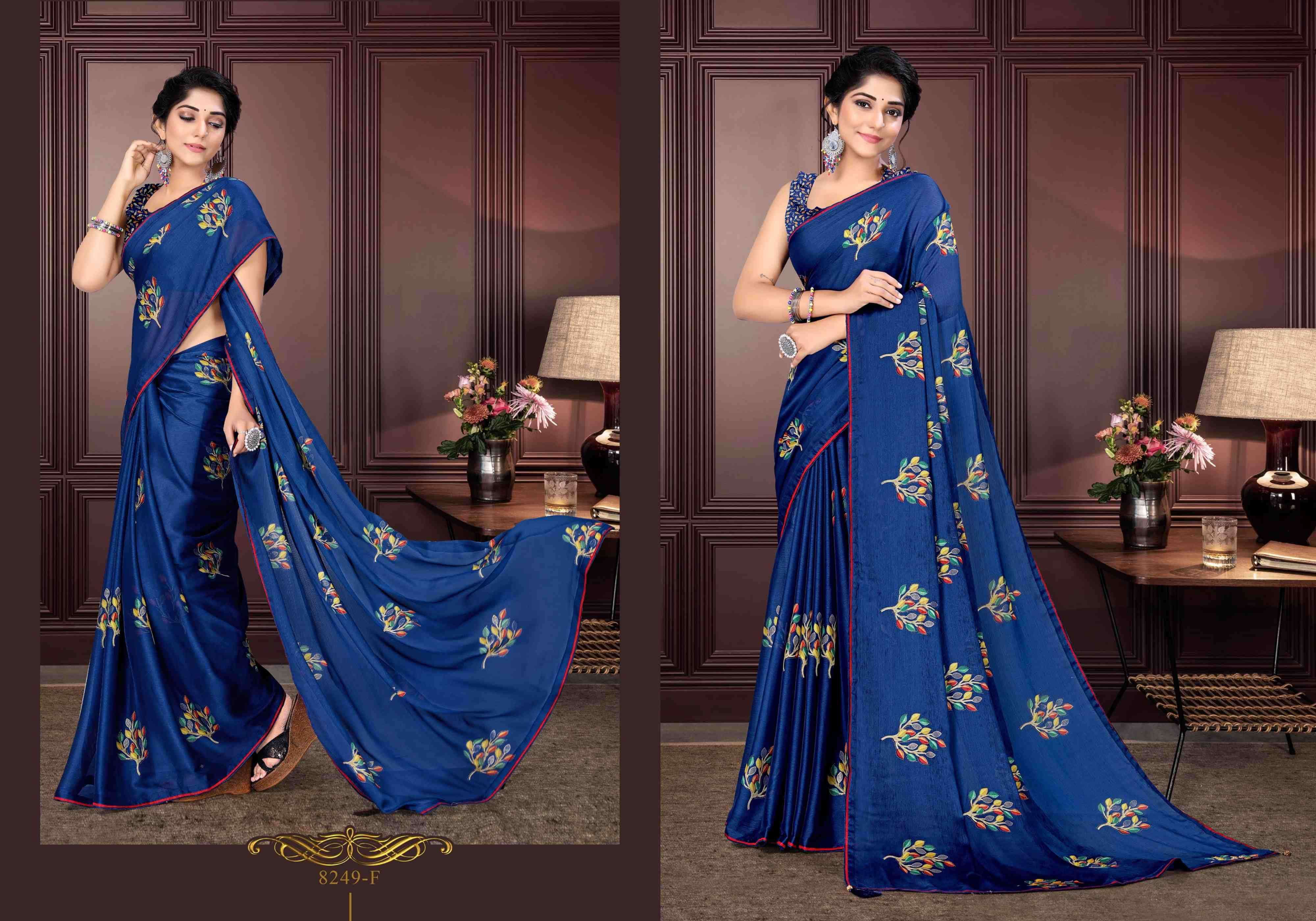 TAMANNAH BY BARGAD 8249-A TO 8249-H INDIAN TRADITIONAL WEAR COLLECTION BEAUTIFUL STYLISH FANCY COLORFUL PARTY WEAR & OCCASIONAL WEAR CHIFFON PRINT SAREES AT WHOLESALE PRICE