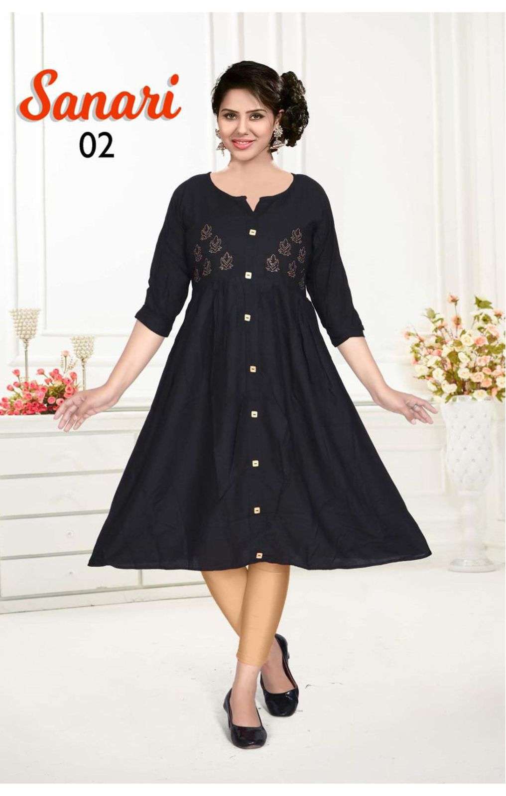 SANARI BY KAAMIRI 01 TO 10 SERIES DESIGNER STYLISH FANCY COLORFUL BEAUTIFUL PARTY WEAR & ETHNIC WEAR COLLECTION RAYON WITH WORK KURTIS AT WHOLESALE PRICE