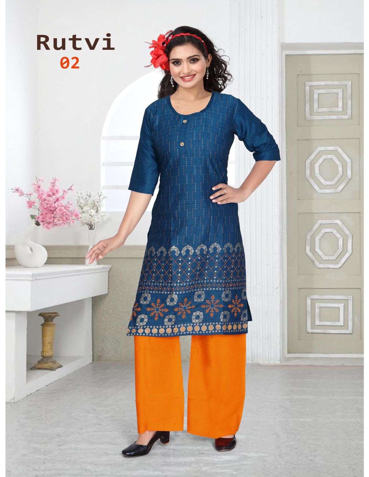 RUTVI BY BEAUTY QUEEN 01 TO 10 SERIES DESIGNER STYLISH FANCY COLORFUL BEAUTIFUL PARTY WEAR & ETHNIC WEAR COLLECTION RAYON LUREX KURTIS AT WHOLESALE PRICE
