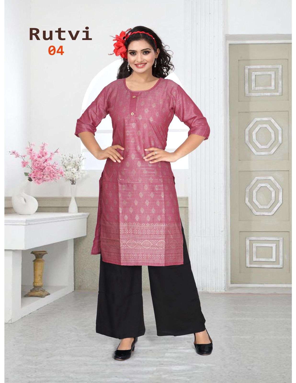 RUTVI BY BEAUTY QUEEN 01 TO 10 SERIES DESIGNER STYLISH FANCY COLORFUL BEAUTIFUL PARTY WEAR & ETHNIC WEAR COLLECTION RAYON LUREX KURTIS AT WHOLESALE PRICE