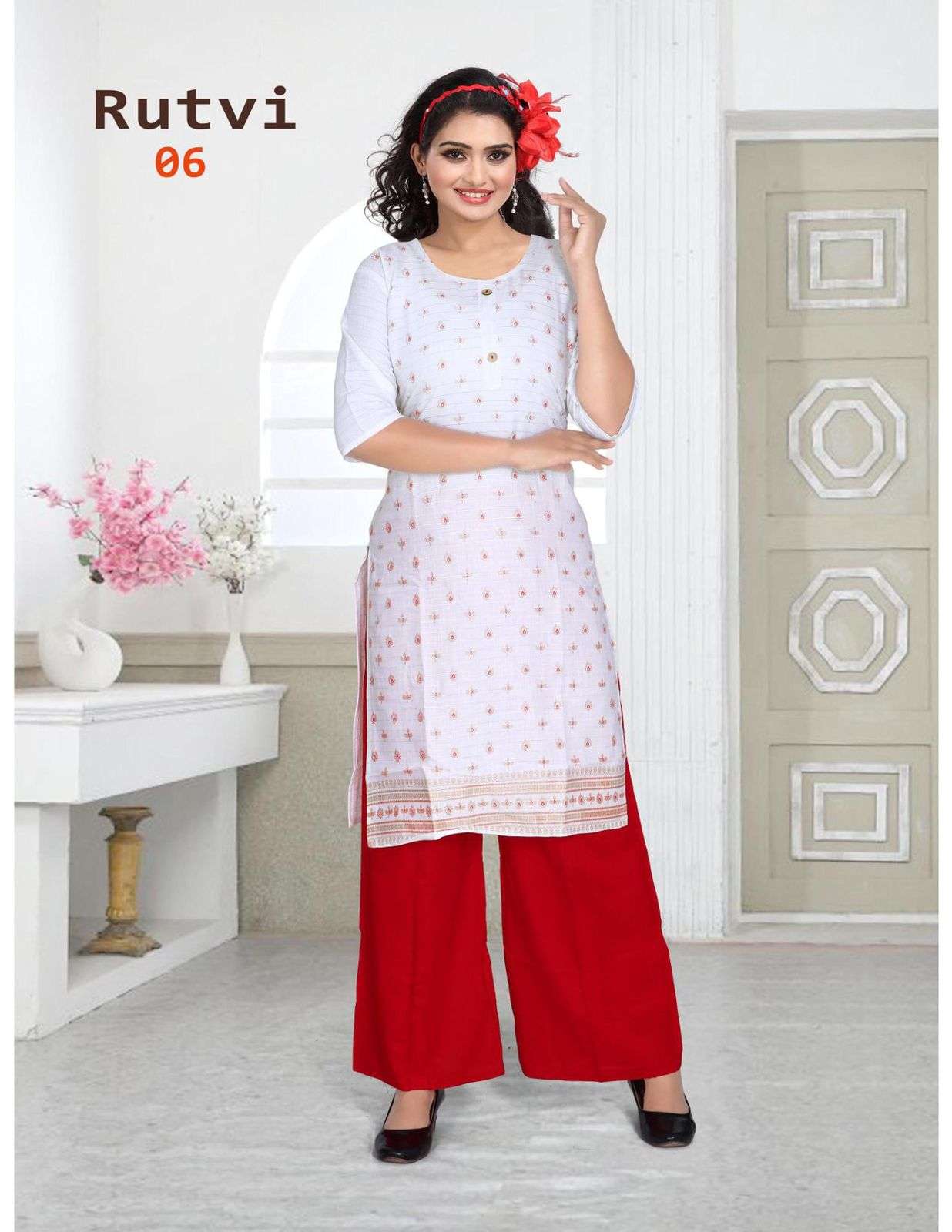 RUTVI BY BEAUTY QUEEN 01 TO 10 SERIES DESIGNER STYLISH FANCY COLORFUL BEAUTIFUL PARTY WEAR & ETHNIC WEAR COLLECTION RAYON LUREX KURTIS AT WHOLESALE PRICE