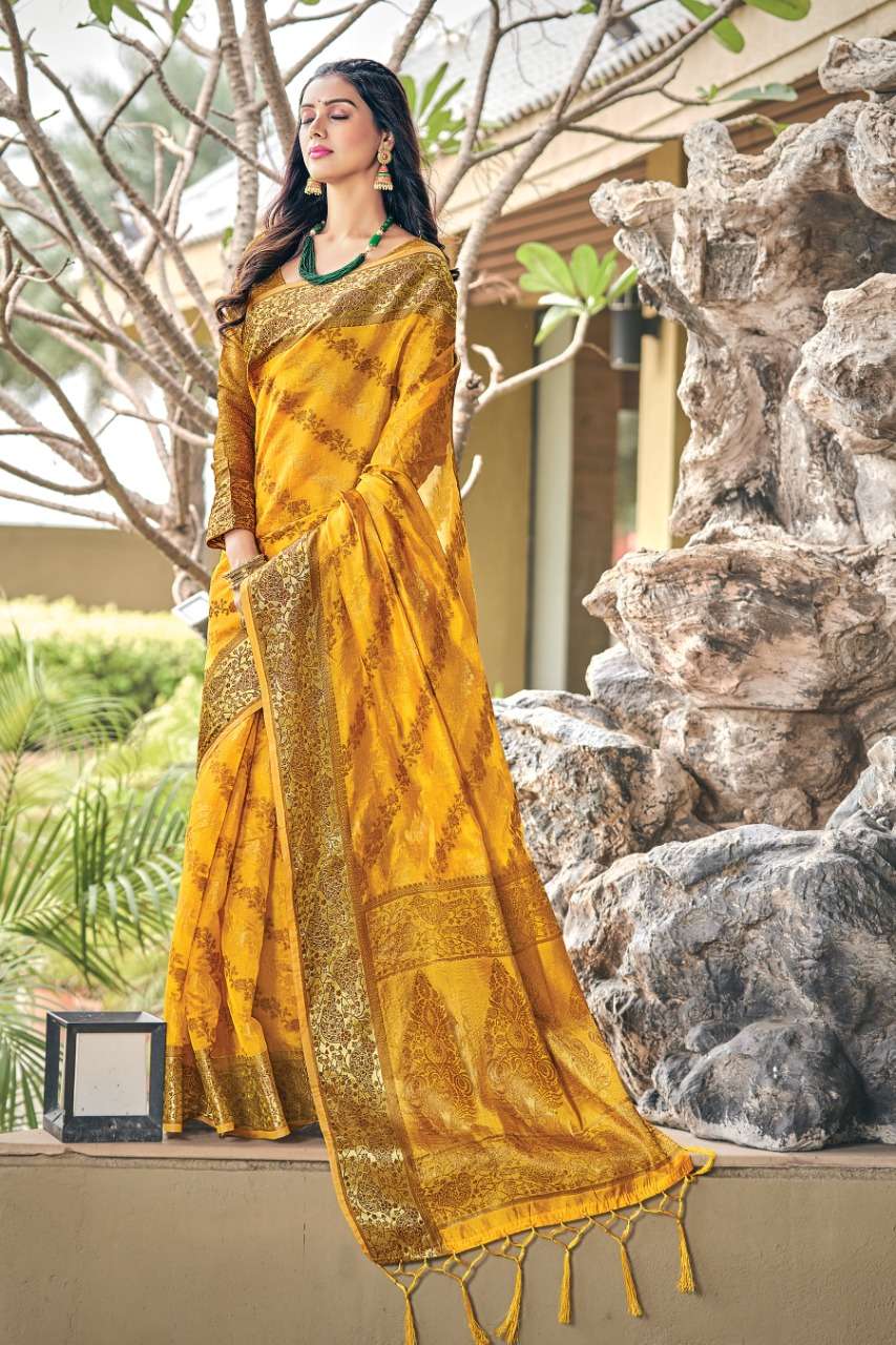 SHAILJA BY SANGAM PRINTS 1301 TO 1306 SERIES INDIAN TRADITIONAL WEAR COLLECTION BEAUTIFUL STYLISH FANCY COLORFUL PARTY WEAR & OCCASIONAL WEAR ORGANZA SAREES AT WHOLESALE PRICE