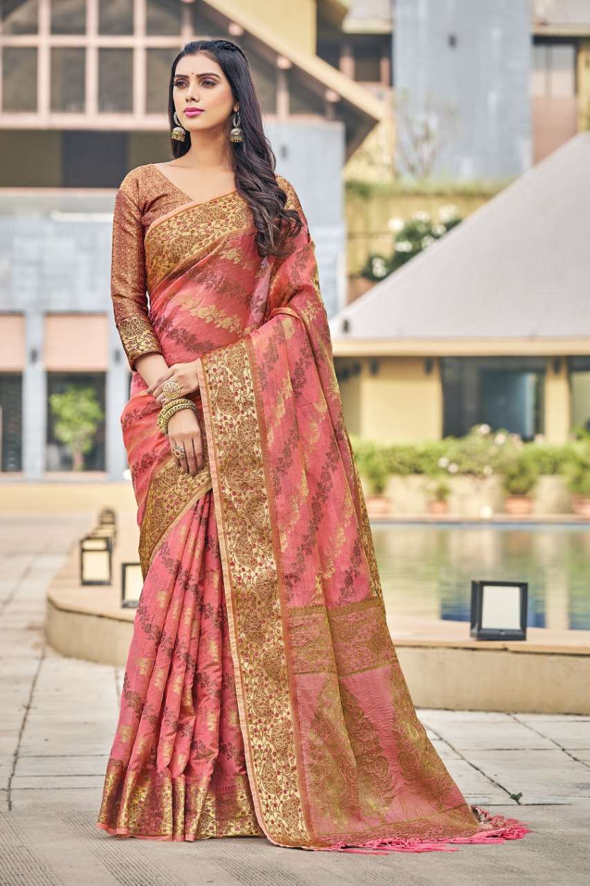 SHAILJA BY SANGAM PRINTS 1301 TO 1306 SERIES INDIAN TRADITIONAL WEAR COLLECTION BEAUTIFUL STYLISH FANCY COLORFUL PARTY WEAR & OCCASIONAL WEAR ORGANZA SAREES AT WHOLESALE PRICE