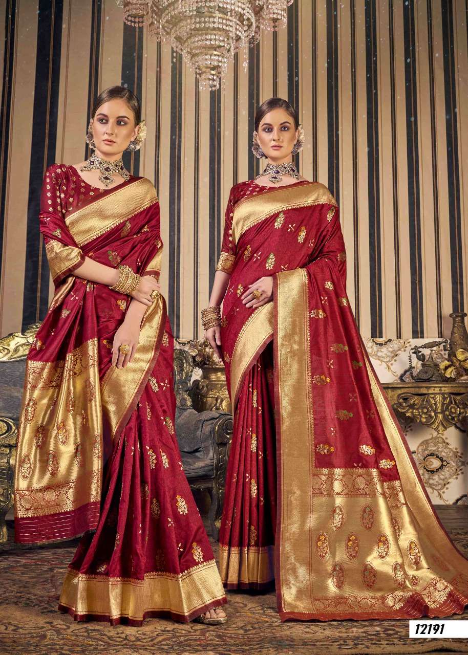 MYRA BY SHAKUNT 12191 TO 12196 SERIES INDIAN TRADITIONAL WEAR COLLECTION BEAUTIFUL STYLISH FANCY COLORFUL PARTY WEAR & OCCASIONAL WEAR SOFT SILK SAREES AT WHOLESALE PRICE